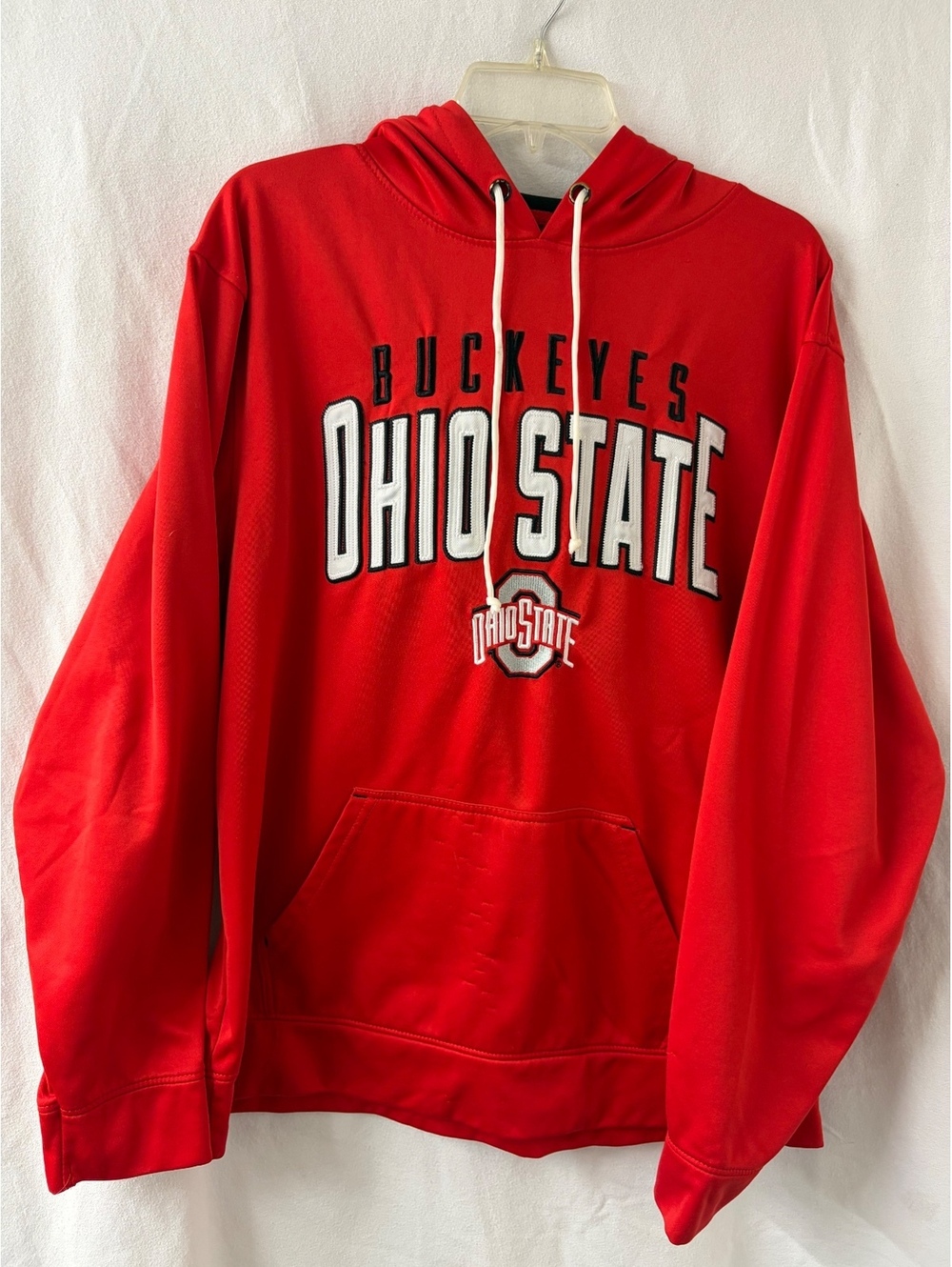 Ohio State Buckeyes Scarlet & Gray Red Pullover Hoodie Sweatshirt XL Embroidered